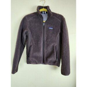 Patagonia Retro X Deep Pile Sherpa Fleece Brown Full Zip Jacket Womens Small